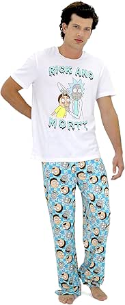 RICK AND MORTY Pajamas Set, 2 Piece Pjs for Men, Rick Morty Shirt and ...