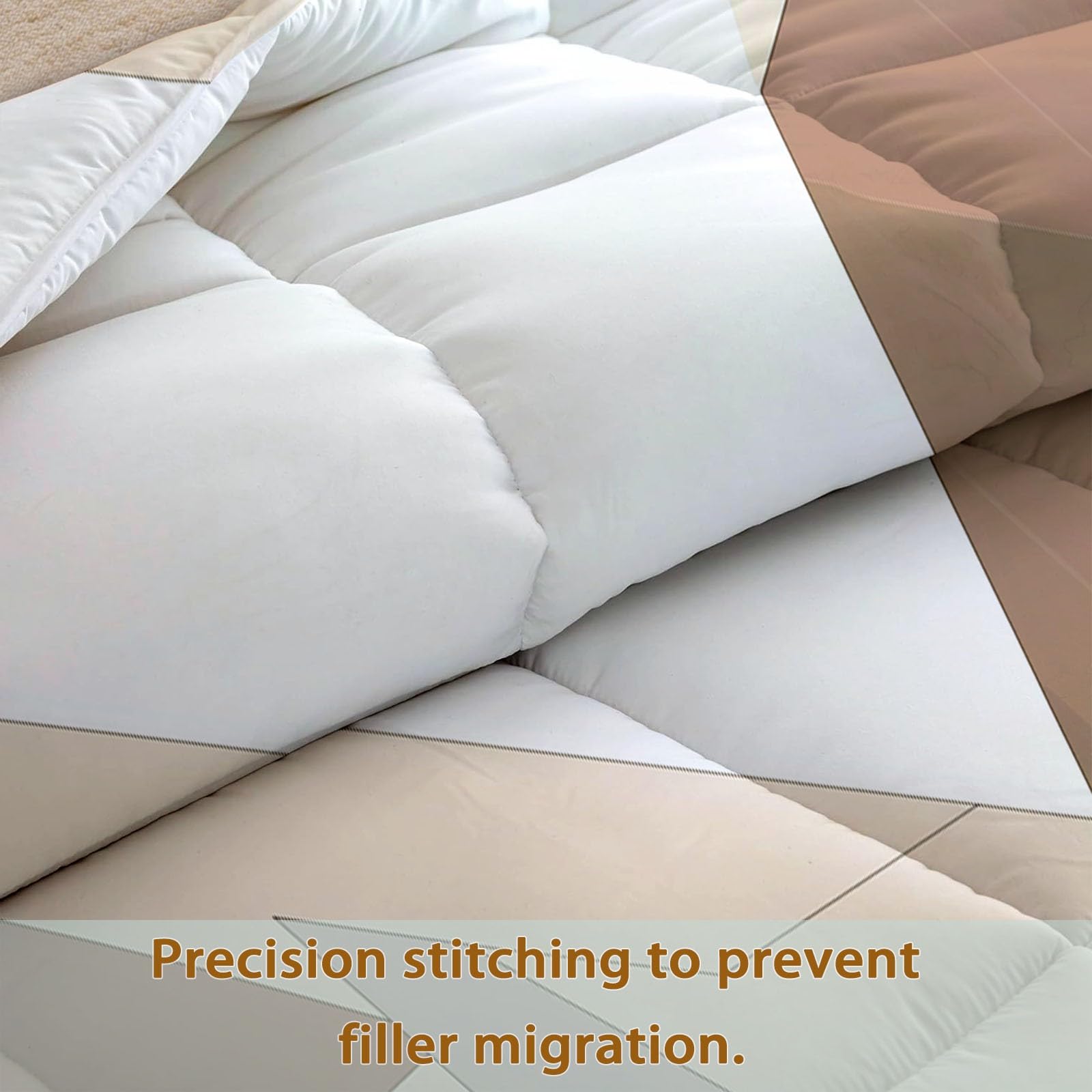 Piumone Invernale Matrimoniale 220 x 240 cm Surrealismo Architettura Scala Trapunta in Ecopiuma 400 gr/mq, Caldo ed Elegante – Biancheria da Letto Anallergica e Traspirante – Set 3 Pezzi, Beige