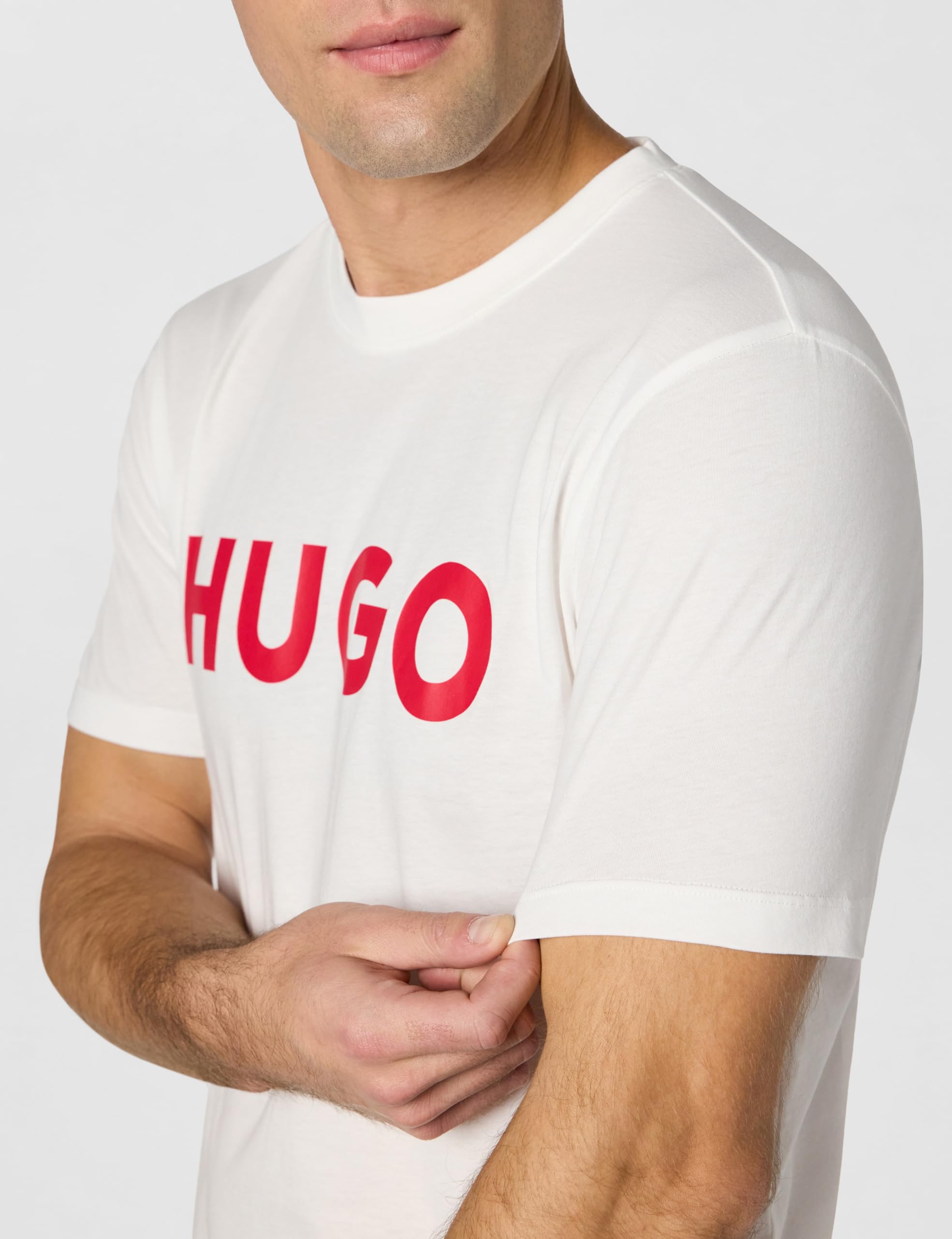 HUGO Mens Print Logo Short Sleeve T-Shirt, Ultra White, XX-Large US