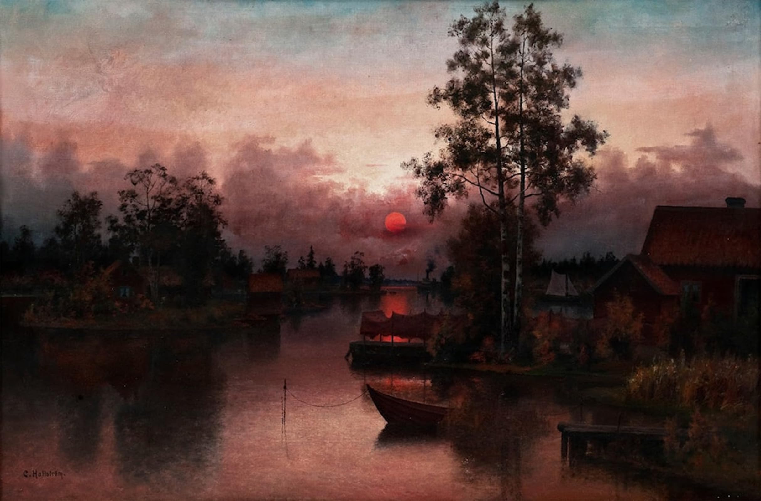 Tableaux célèbres paysage de Carl impression sur toile premium 60x90cm