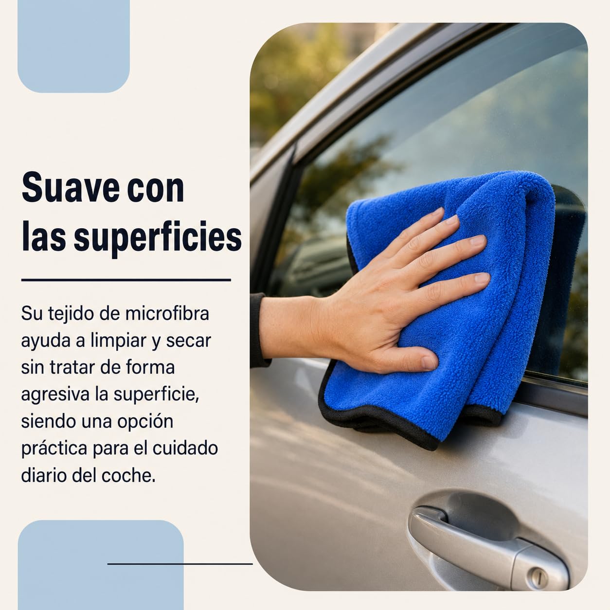 Toalla Secado Coche 60 x 90 cm, Microfibra Absorbente, Azul, Pack de 12