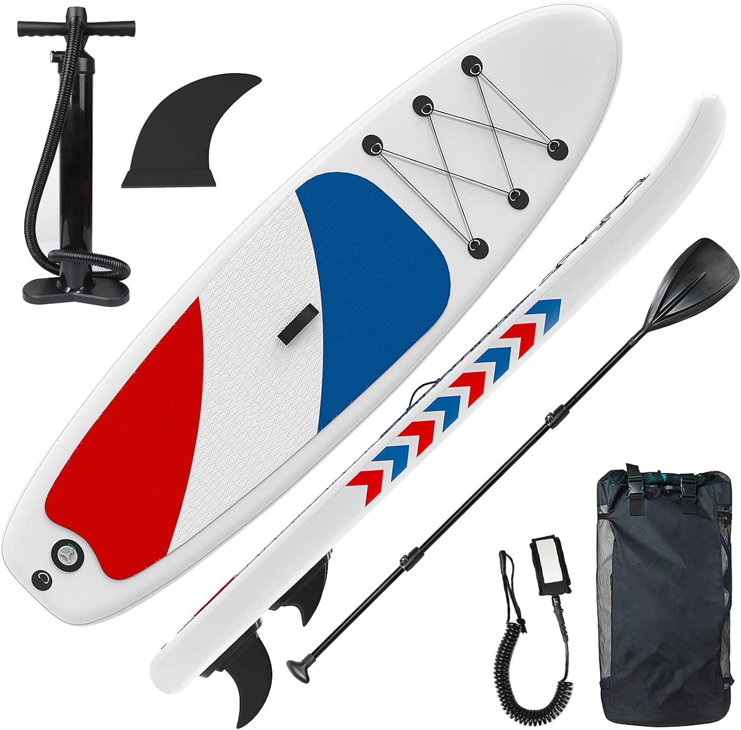 Gruper Paddle Board 10.5ft SUP + Kit - Inflatable Paddle Boards for Adults - Inflatable Stand Up Paddle Board with Pump, Emergency Repair Kit, Bag & More - Anti Air Leaking & Nonslip Deck : Sports & Outdoors