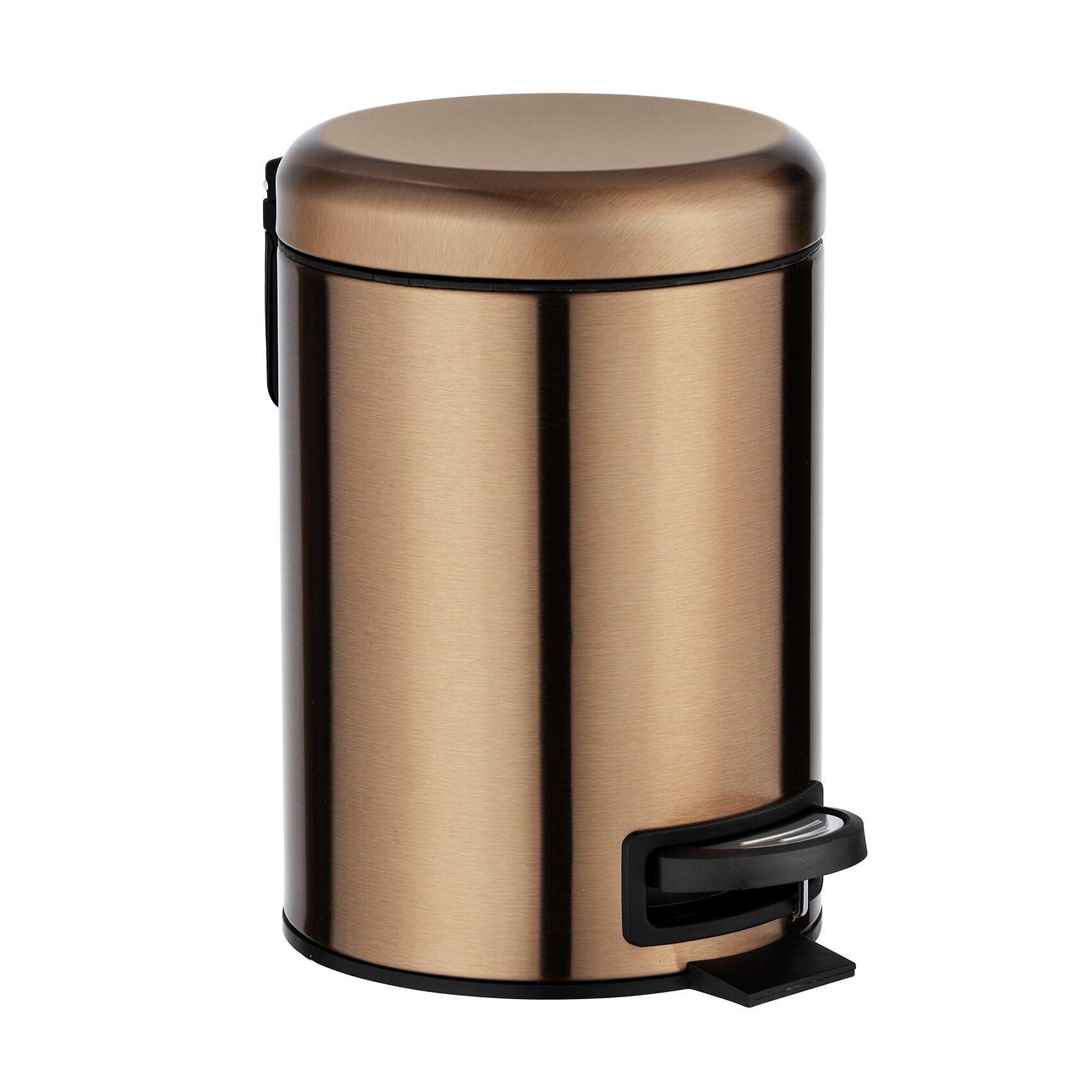 WENKO Pattumiera a pedale Leman 3 litri Acciaio inossidabile 17x25x22.5 cm Rame metallizzato