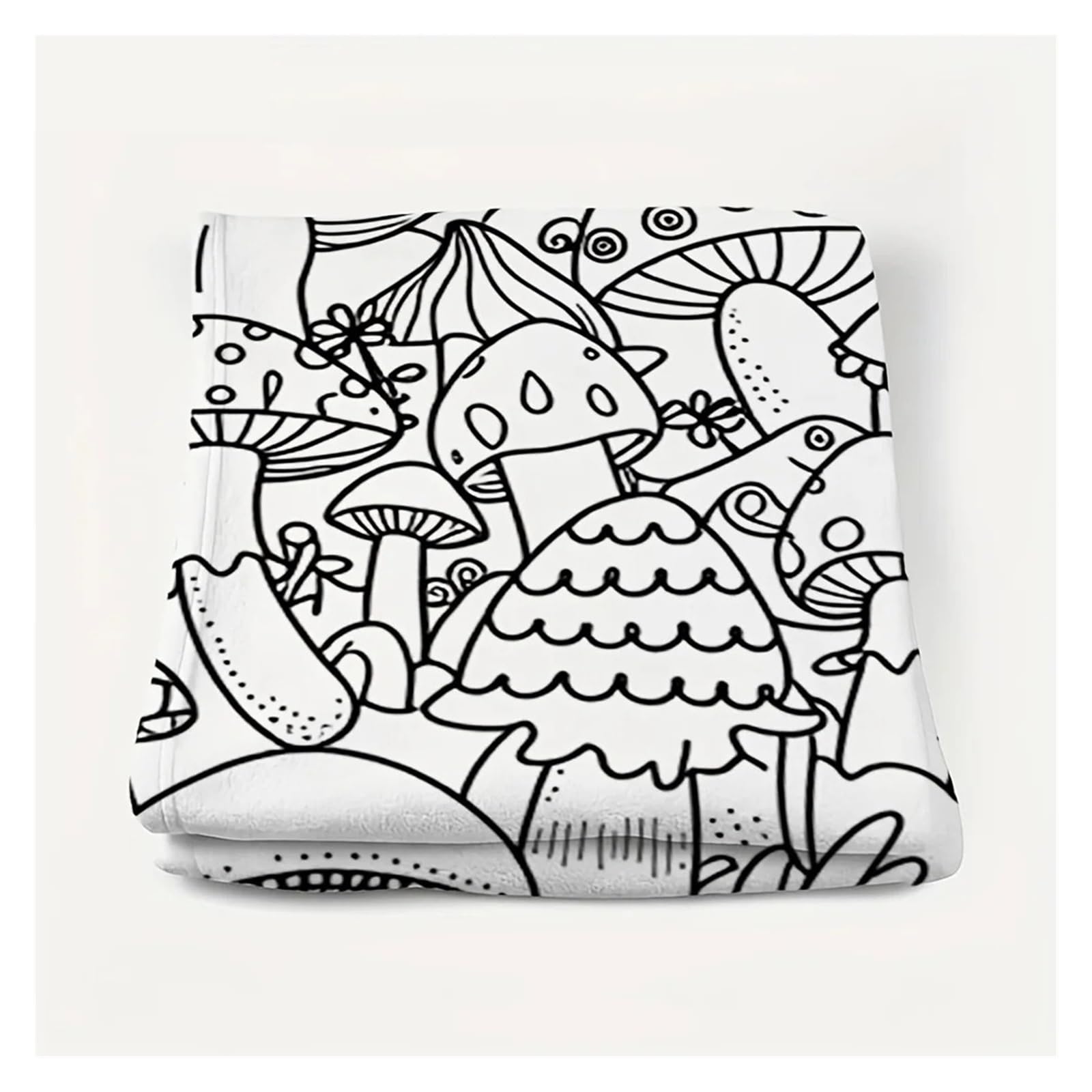 Vekoro diy coloring blanket Graffiti Mushroom Coloring Throw Blanket(180x250cm70x98in)
