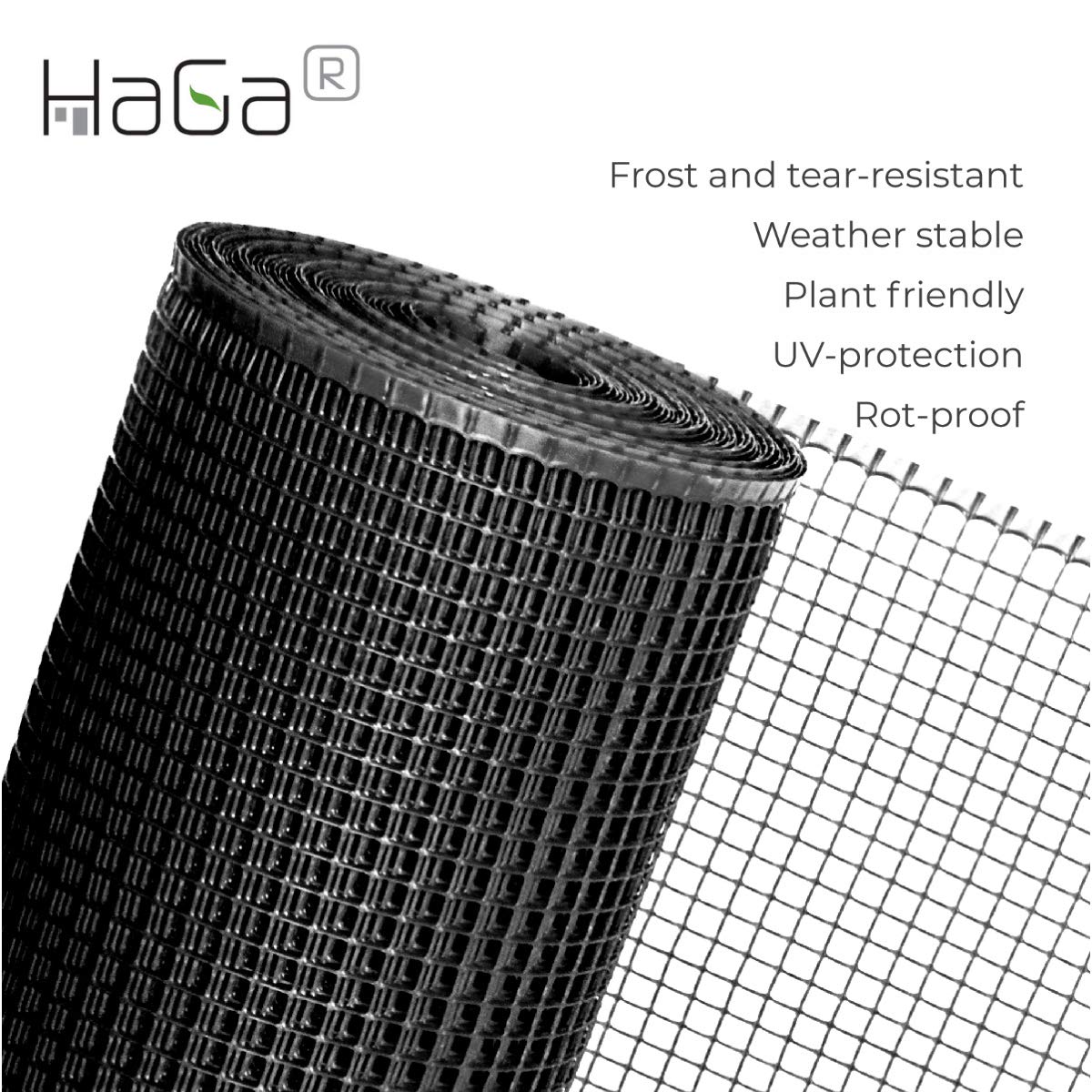 HaGa® Ogrodzenie z tworzywa sztucznego, 50 m, wysokość 0,6 m, ogrodzenie dla drobiu, czarne – przyjazne dla roślin – odporne na butwienie, ochrona przed promieniowaniem UV