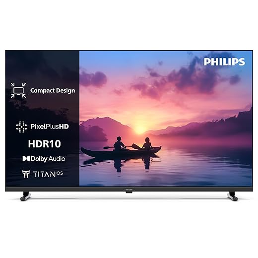 PHILIPS 24PHS6000 2K HD LED Smart TV - 24 Inch Display with Pixel Plus, Titan OS Platform and Dolby Digital Sound, Works with Alexa and Google Voice Assistant