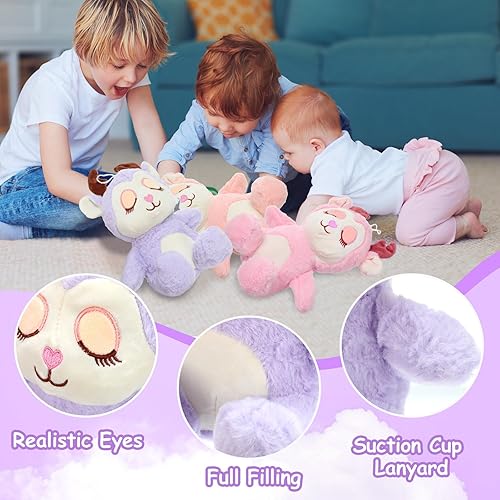 Miniatura 3 de Jenaai 6 piezas de animales de peluche de ciervo para bebés, juguete de peluche de ciervo suave, color rosa, naranja, morado, relleno de ciervos,