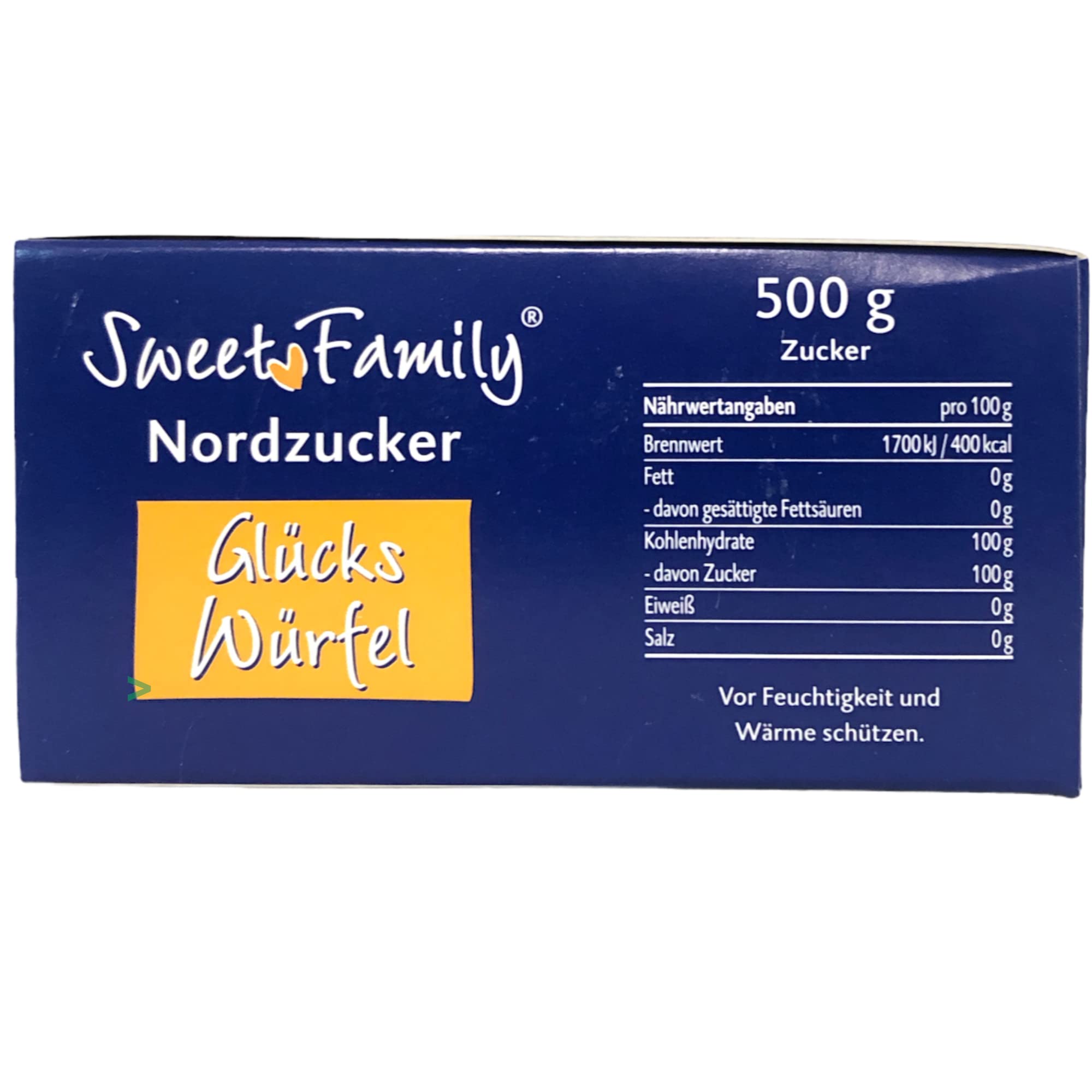 Nordzucker Sweet Family Glücks-Würfel Würfelzucker in dekorativen Formen (500g) + usy Block