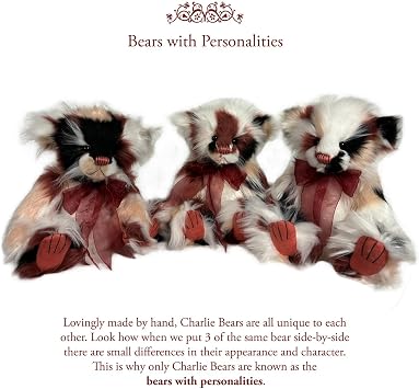 Charlie Bears Everest Elephant Teddy Bear Plush Soft Toy – Collectible, Unique Gift for Teddy Bear Lovers 41Cm Tall Multicoloured Long Fur