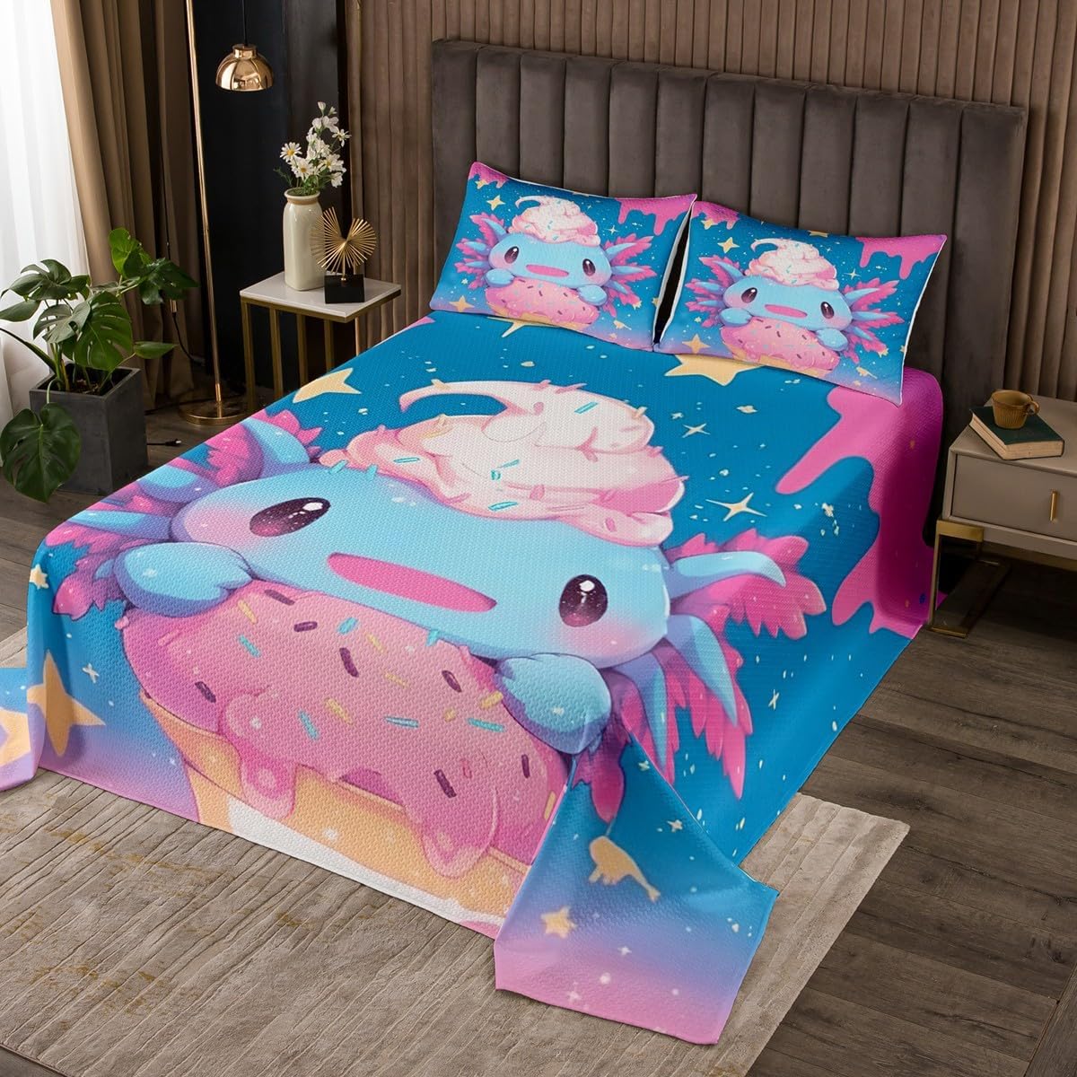 jejeloiu Japanese Style Bedspread Funny Cat Bedspread for Kids Boys Girls Ukiyo-E Theme Coverlet Set Red Sun Ink Painting Quilted Bedroom Collection 3Pcs King Size
