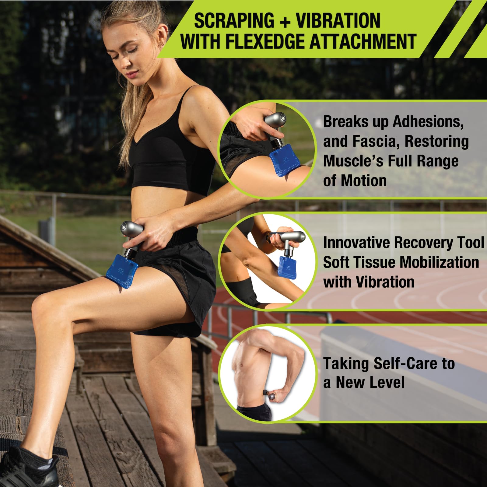Amazon.com: Pro-Tec Athletics Force Mini 2.0 Massage Gun w/FlexEdge  Attachment + 3 More (4 Total), Handheld Vibrating Soft Tissue Mobilizer,  Percussion Muscle Scraper, Whole Body Muscle Relaxation, 5 Speeds : Health  & Household