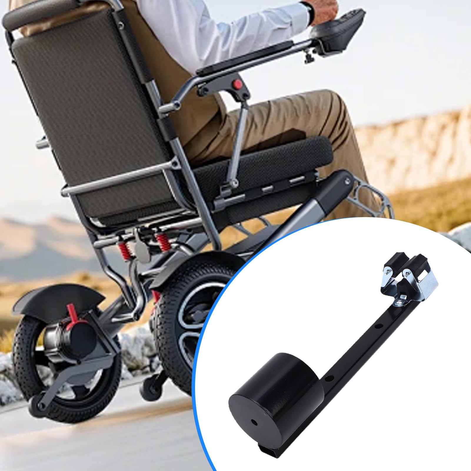 Supporto per Bastoni in Acciaio Inossidabile, per Bastoni e Deambulatori con Diametro da 1 a 1,7 Pollici, con Fessura di Fissaggio e Fori di Drenaggio — Ideale per Scooter