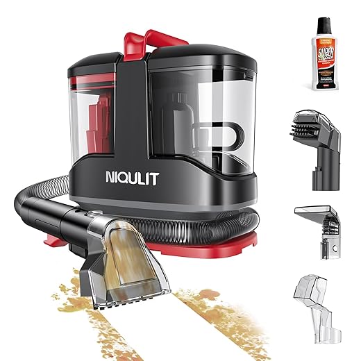 Portable Carpet & Upholstery Cleaner Machine - 15Kpa Deep Cleaning for Area Rugs, Pets, Couch & Car, Cleaning Machine with Dual Size BrushHead & Self-Cleaning System, Spot Cleaner for Stairs/Furniture