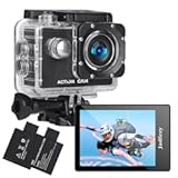 Action Camera FHD 1080P 12MP&comma; 98FT&sol;30M Underwater Waterproof Camera with 2 Batteries&comma; Wide Angle Sports Camera with Accessories Kit Suitable for Helmet&comma; Bicycle&comma; etc&period;