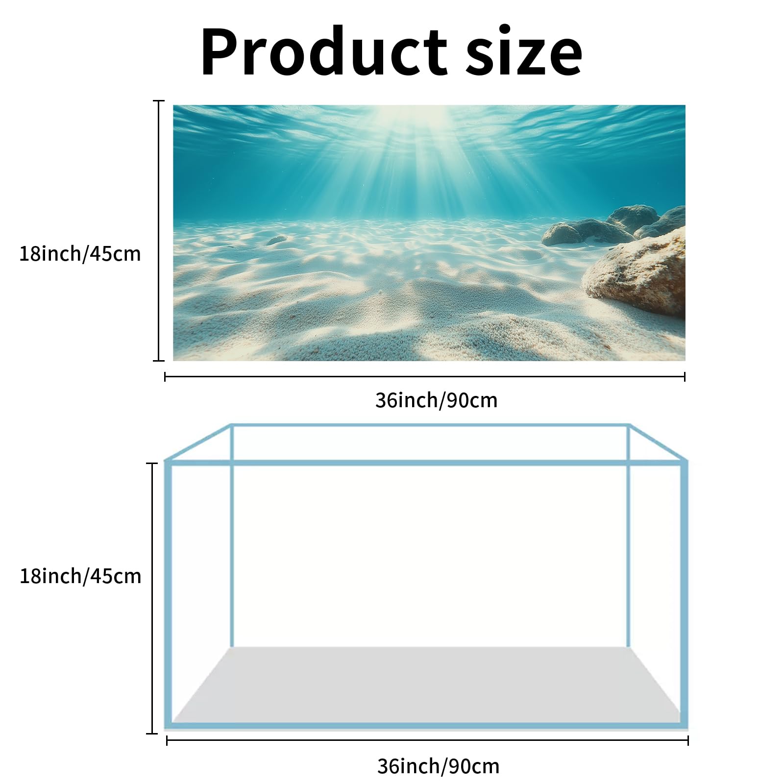 COMSUN 3 Pack Aquarium Background, 36x18 inches Polyester Aquarium Background, Cloth Fish Tank Background, Undersea Ruins Floor Sunshines & Tree Wood Branches Aquatic Plants