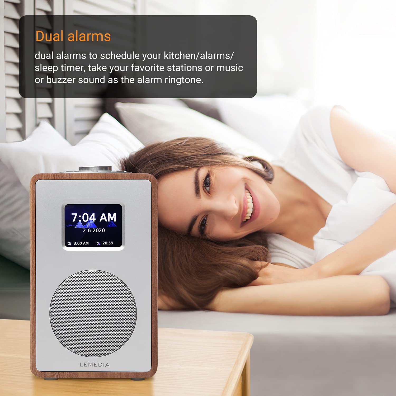 LEMEGA CR4 DAB/DAB+ and FM Digital Radio,Bluetooth dab radio,Dual