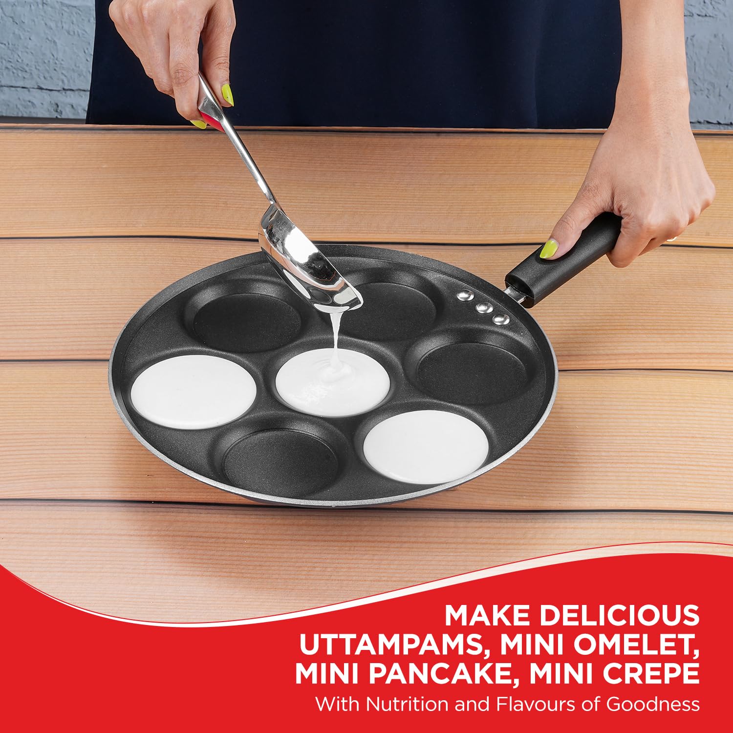 Vinod Mini Uttapam Pan - 7 Cavities -3 Vinod Mini Uttapam Pan - 7 Cavities -3