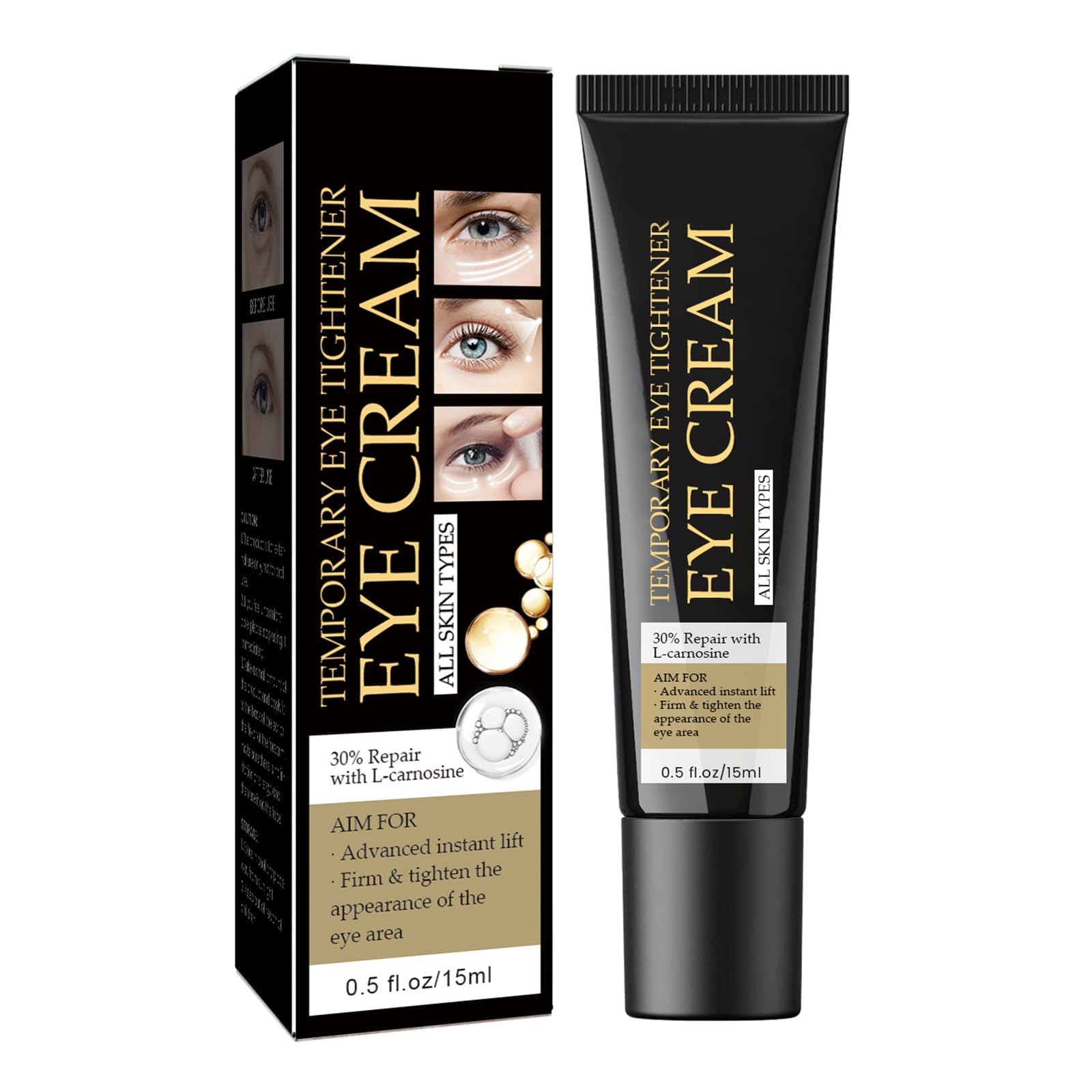 KASTWAVE Temporary Eye Tightener Eye Cream, Daily Anti-Aging Under Eye Cream, Instant Reduces Under-Eye Bags, Dark Circles&Puffiness, Firm That Delicate Skin Under Your Eyes 0.5 oz