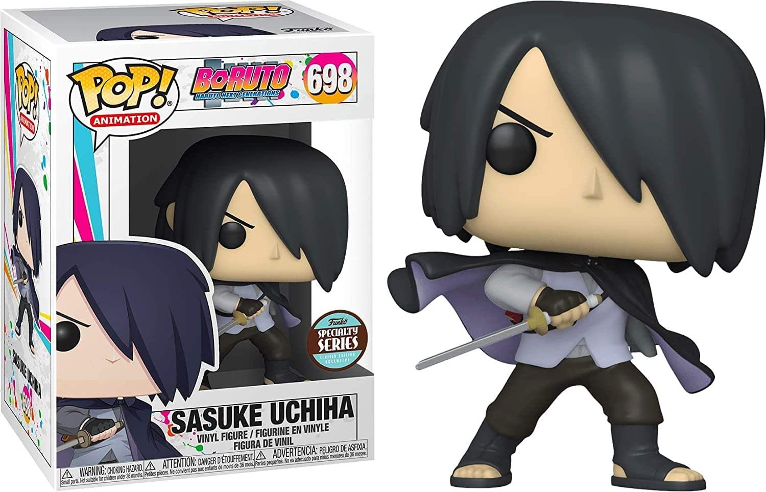 Boruto Naruto Next Generations Pop! Animation Sasuke Uchiha Exclusive Specialty Series Vinyl Figure [Caped, 1 Arm]