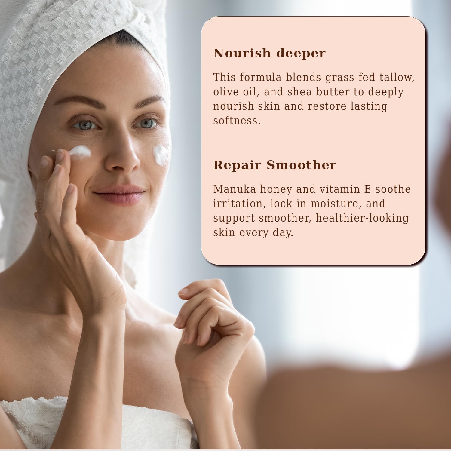 Scosvvi Whipped Beef Tallow Honey Balm: Grass-Fed Beef Tallow Honey Balm for sensitive skin Beef Tallow Moisturizer For Face, Hands Non-Greasy Nourishing With Vitamin Safe for All Skin Types 4 oz - Image 6