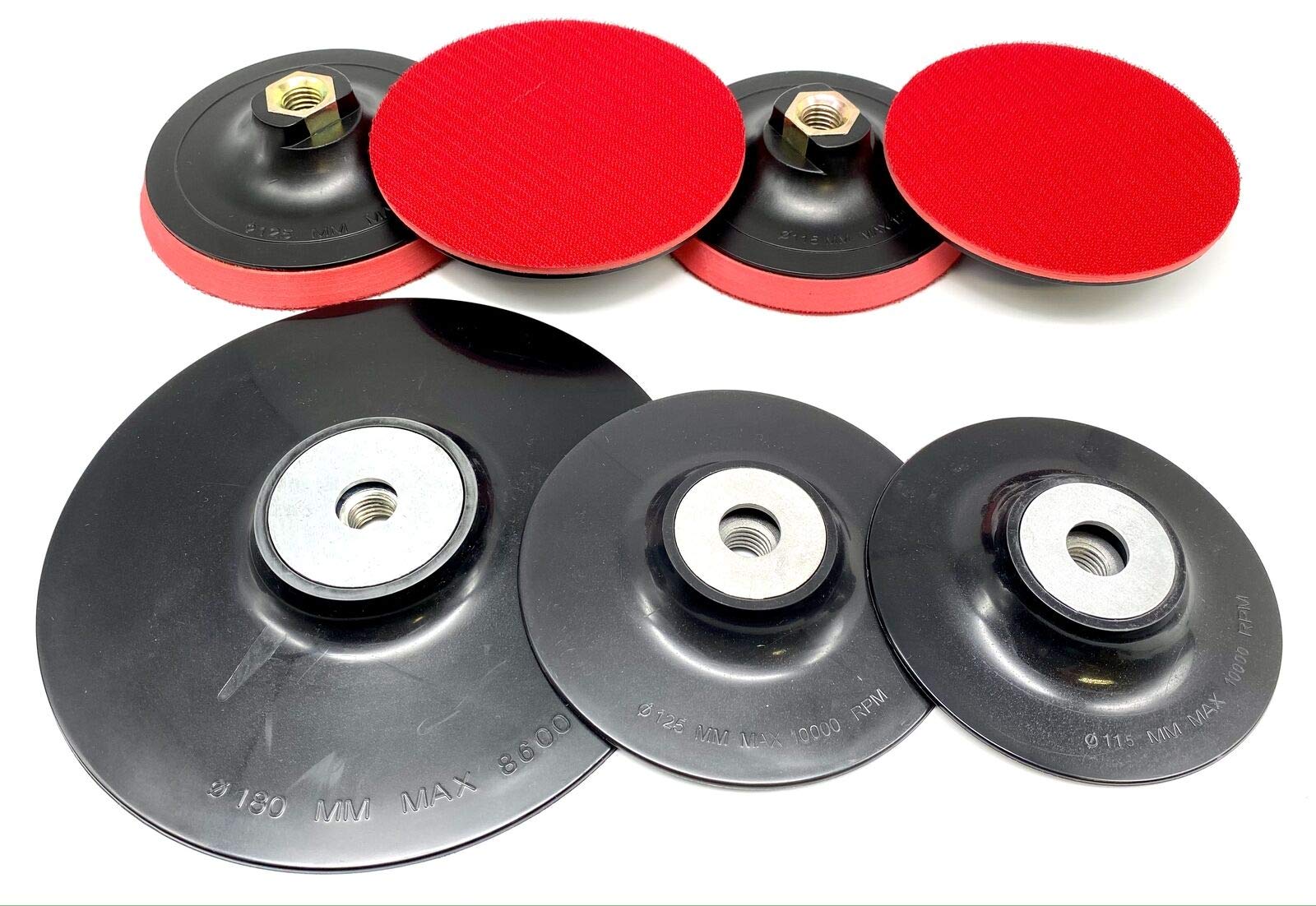6 Pcs 5 Pouce 125mm Assiette De Ponçage Avec M14 Mandrin Plateau De Poncage Pour Perceuse Meuleuse Dangle 72116638