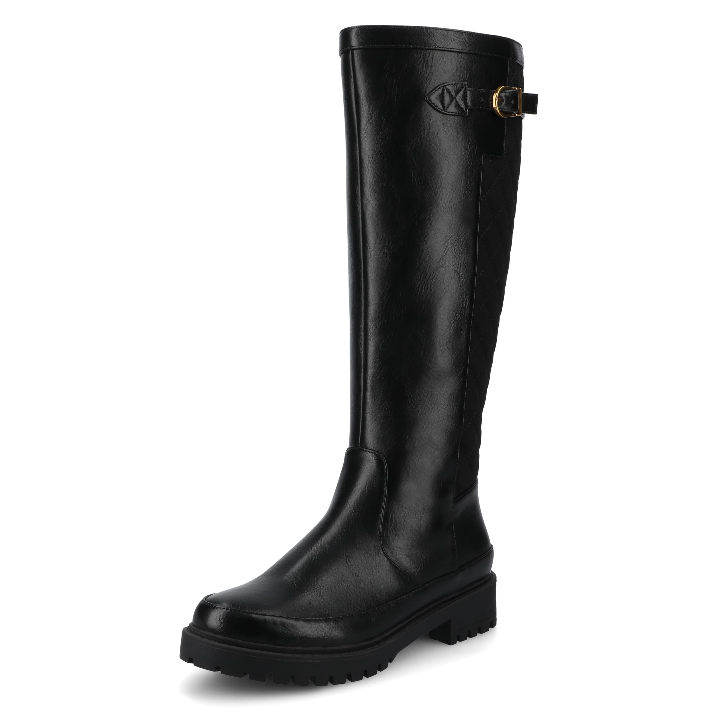 Journee Womens Zemmie Knee High Wide-Calf Casual Quilted Boots
