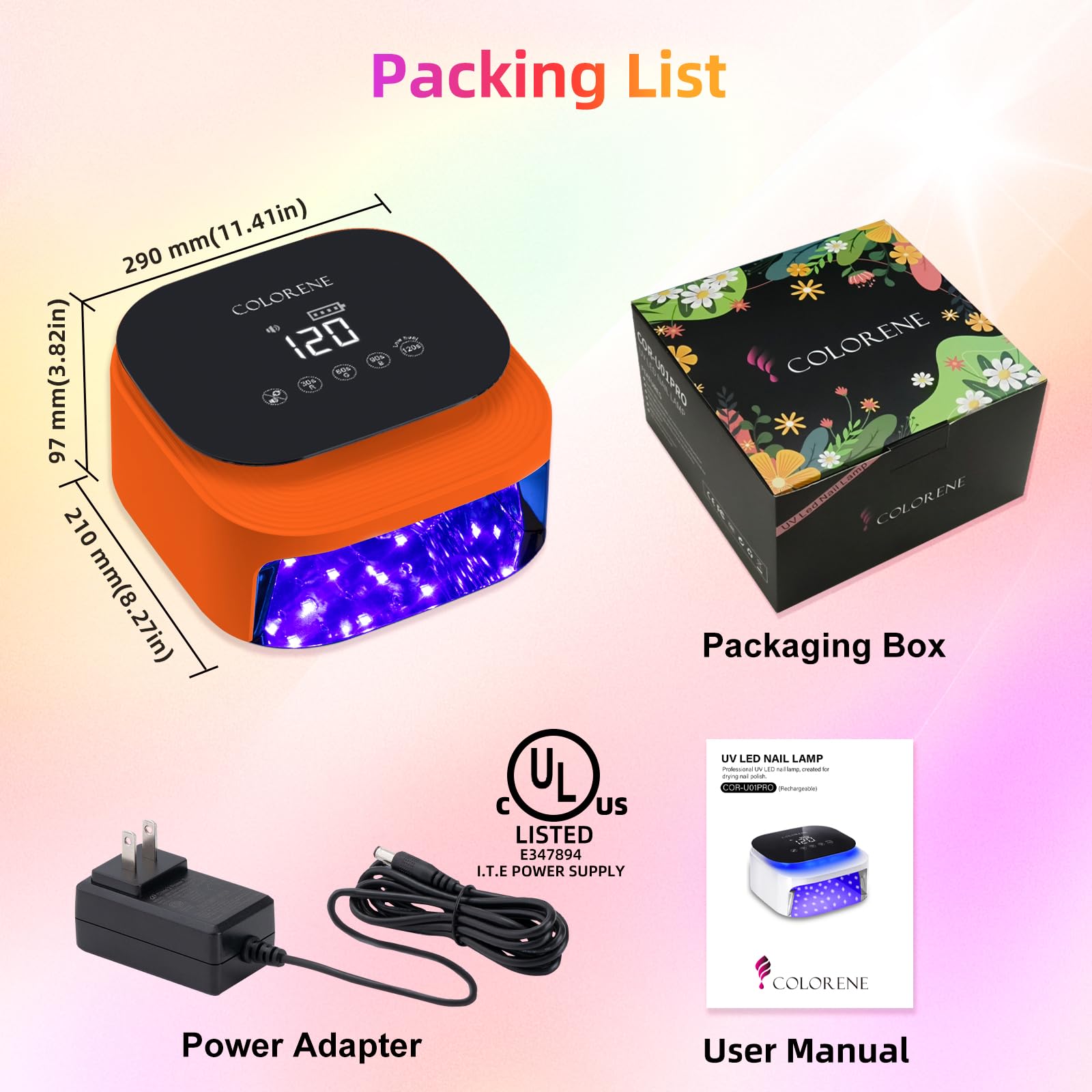 Amazon | コードレス UV LED ネイルランプ、60W 充電式ネイル
