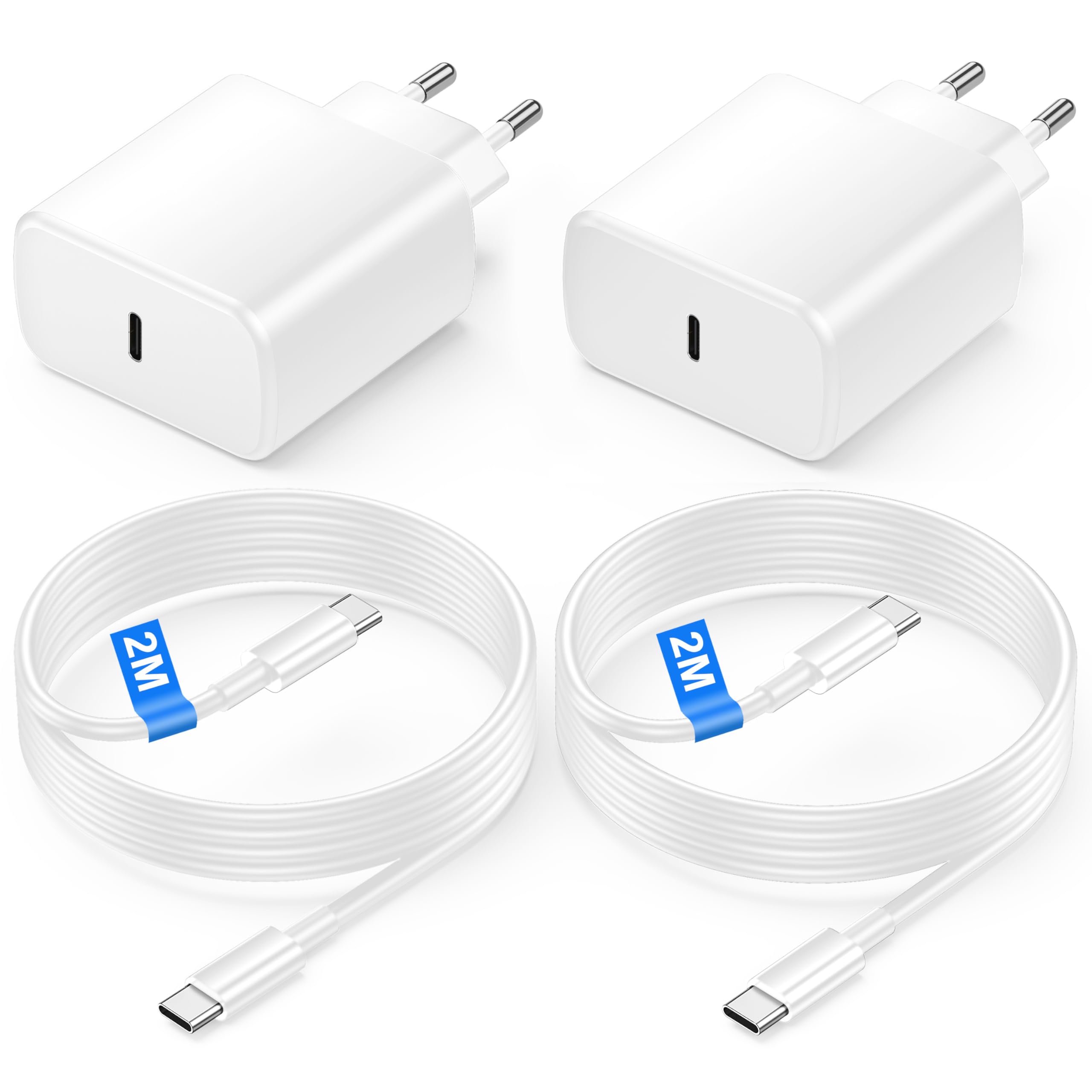 Bamkey 45W USB C Caricatore Caricabatterie con 2M Cavo per Samsung Galaxy S26 S25 S24 S23 S23+ /S23 Ultra /S22/S21/Note20, USBC Presa Carica Alimentatore Tipo C Spina Ricarica Adattatore(2Pezzi)