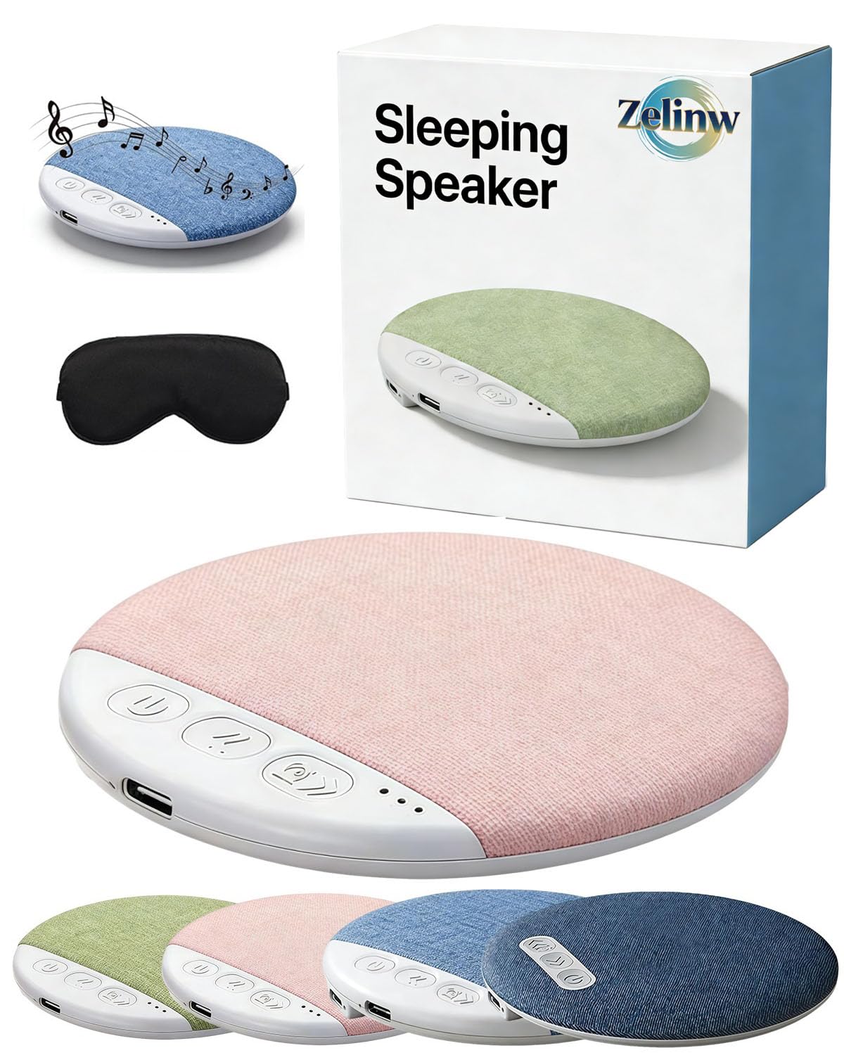 2026 New Flat Under Pillow Wireless Bluetooth Speakers for Sleeping Bone Conduction Thin Sleep Aid Earbuds with White