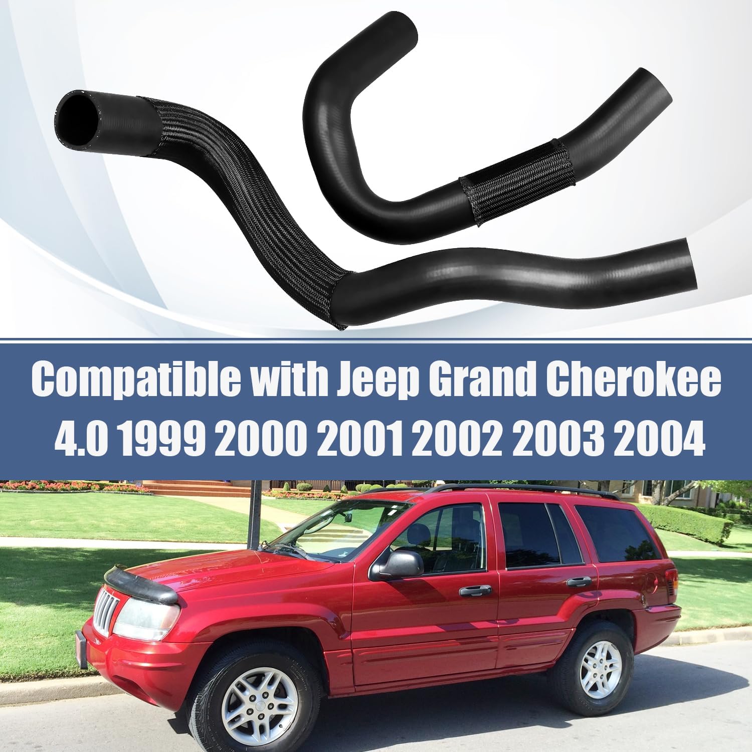 COOL STAR Upper and Lower Radiator Coolant Water Hose Compatible with Jeep Grand Cherokee 4.0 1999-2004 Replaces 52079406AB 52079401AB