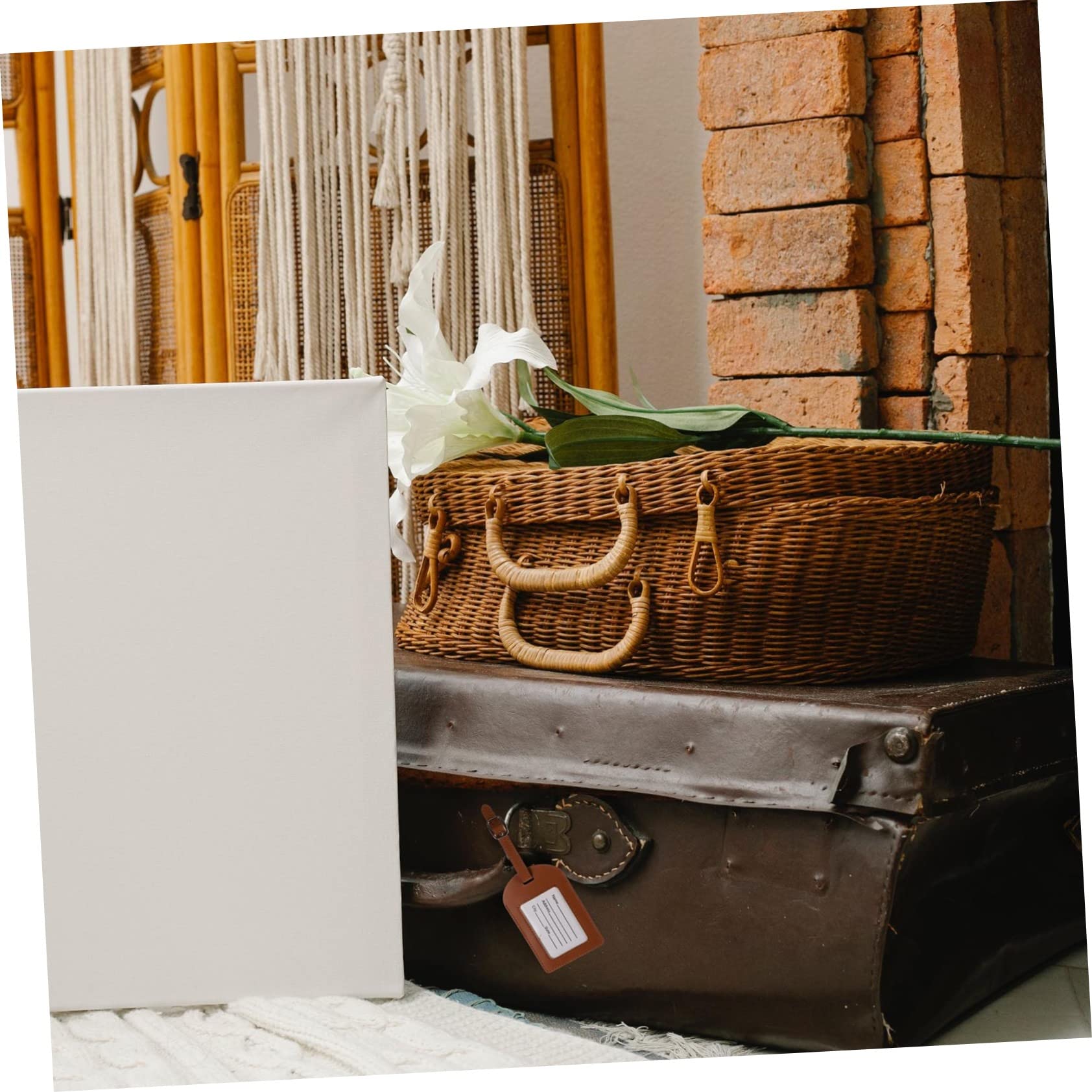 LIFKOME 15 Pz Etichetta bagaglio valigie suitcase documento d'identità della valigia biglietti da visita per bagagli etichette valigia pu etichette di identificazione pu Light Brown