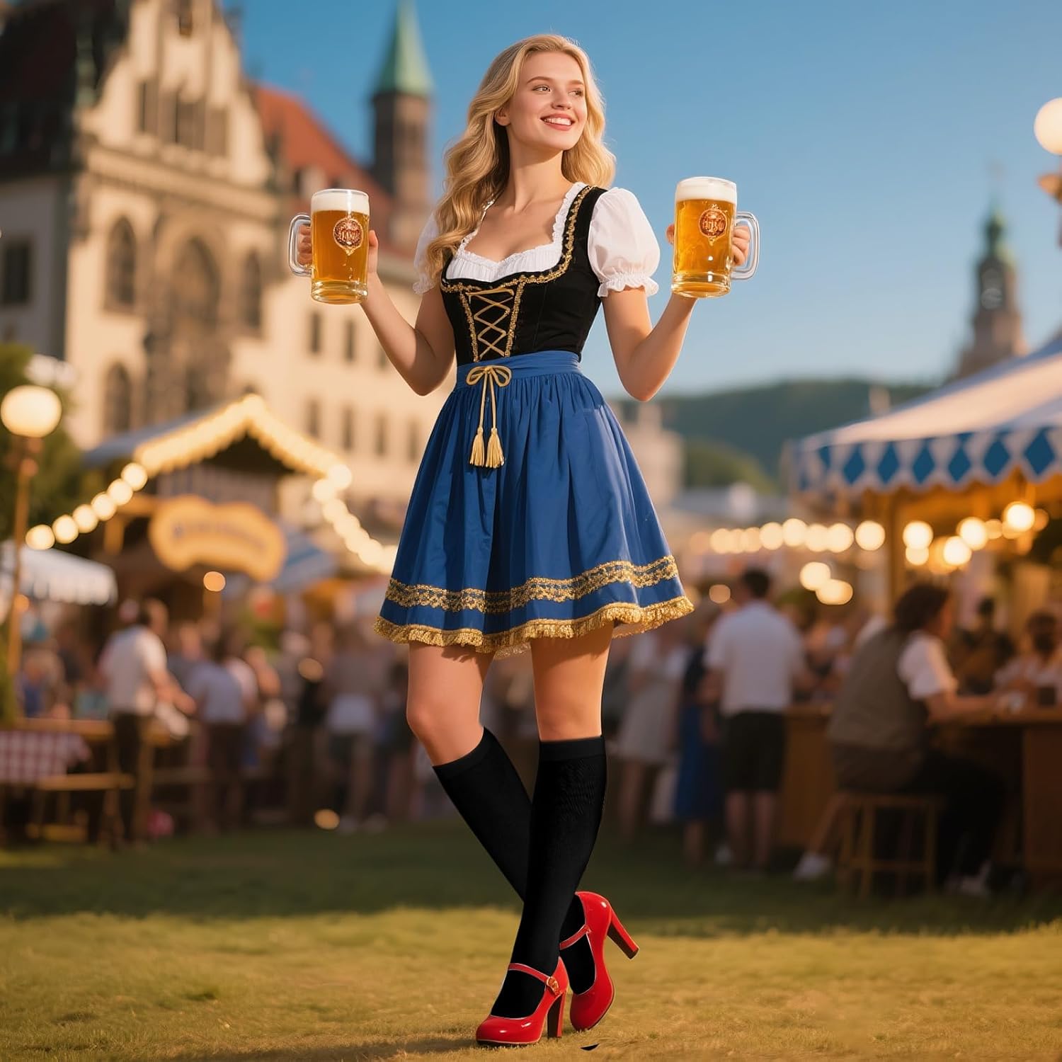 3Pairs Knee High Socks for Women Stretchy Thigh High Stocking Long white Knee High Sock for Casual Outdoor Cosplay - Image 2