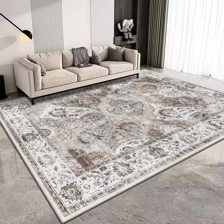 Tapis de salon rétro bohème antidérapant 150x210 grand tapis de sol de couloir lavable