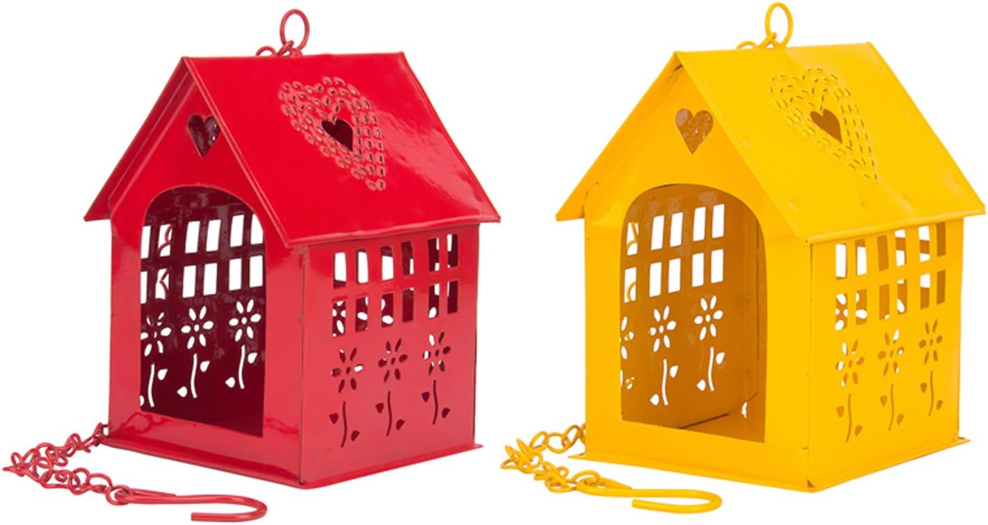 Nuha Hanging Metal Bird House/Hut Set of 2 -Bird House for Garden or Balcony, Sparrow Bird House, Garden Decoration, Hanging Bird House, Outdoor Decor, Home Decor, Garden Décor, Gifting, Bird Care