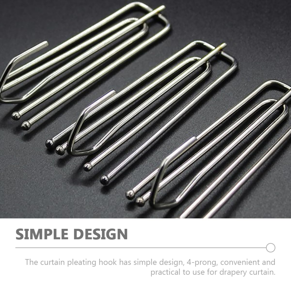150pièces De Rideau Acier Inoxydable à Prongs Lot de pour Rideaux Accessoires De Draperie Pratiques Et