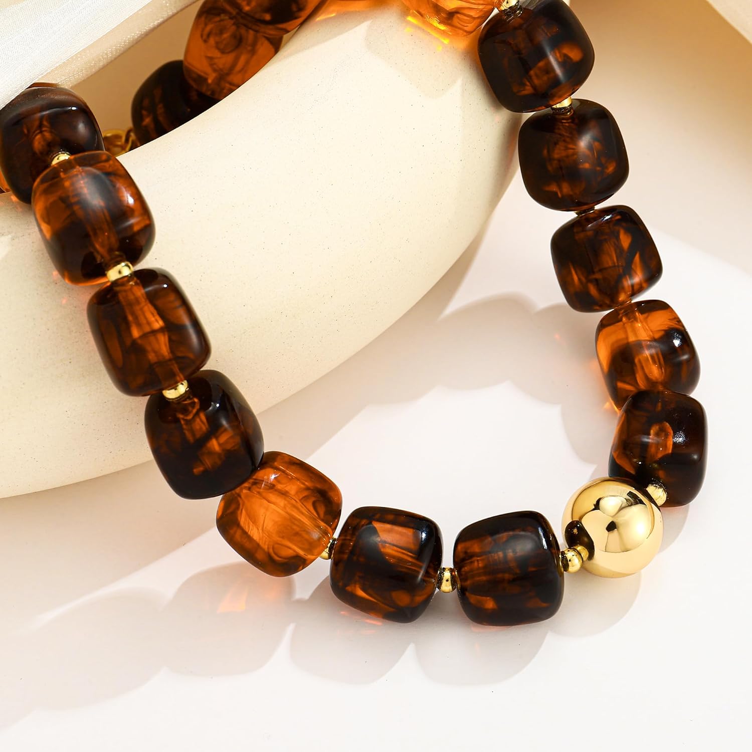 Chunky Beaded Necklace for Women Trendy Statement Big Colorful Resin Bead Choker Necklaces Summer Beach Boho Charm Jewelry Cute Gifts for Love - Image 4