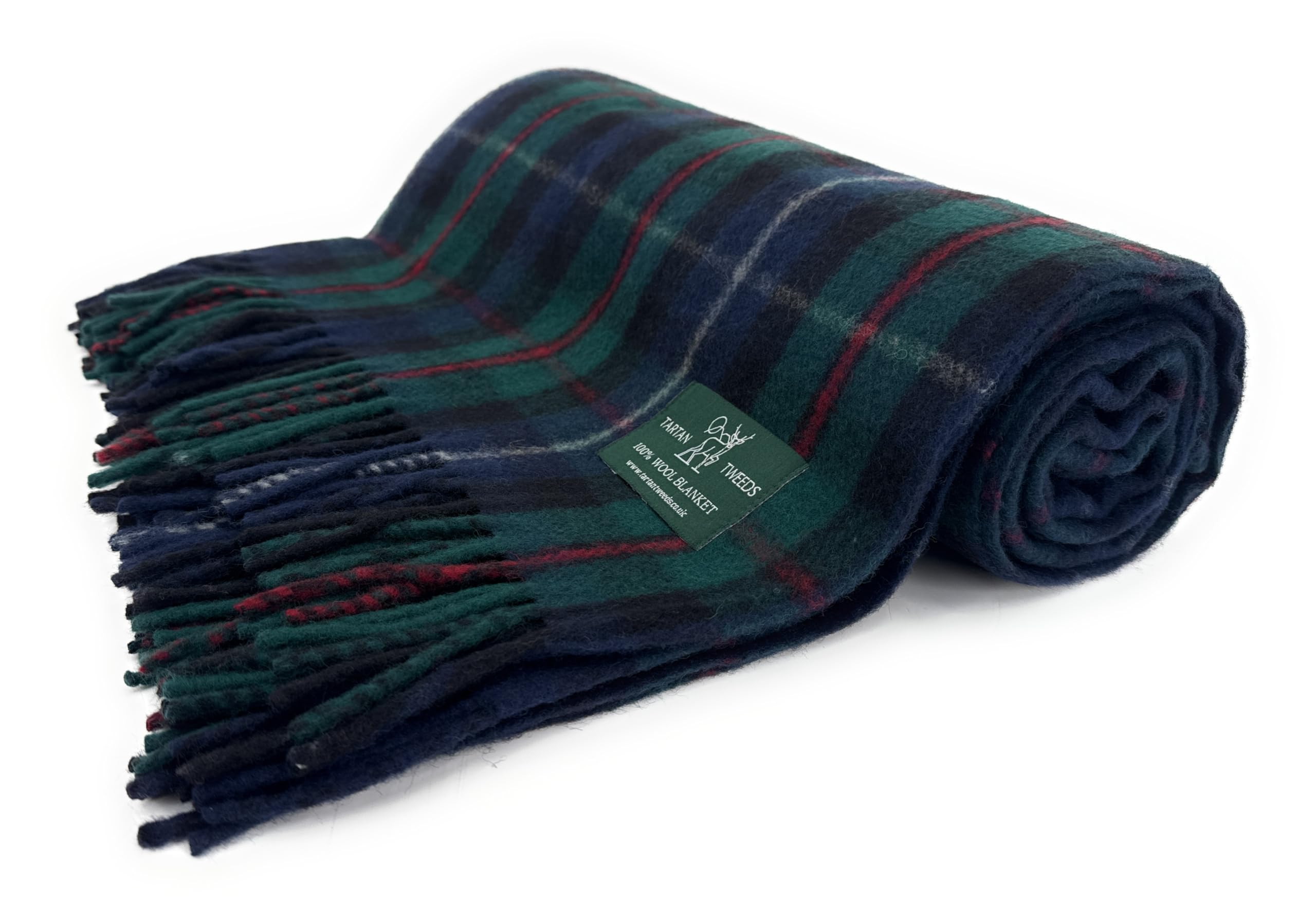 Tartan Tweeds Robertson Hunting Large Wool Tartan Blanket, Fade Resistant, Bed, Cosy Sofa Throw (Robertson Hunting)