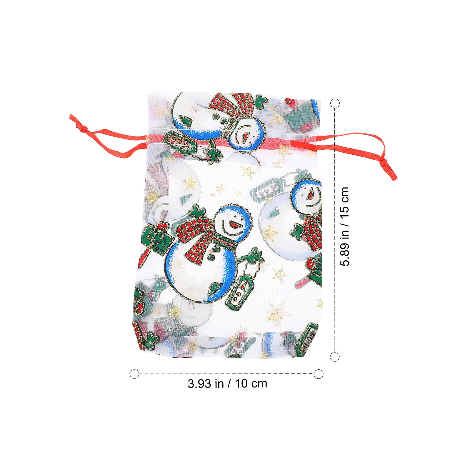 Toyvian 50pezzi Sacchetti Regalo Natalizi in Organza Coulisse per Caramelle e Piccoli Doni Design Natalizio per Confezionare Dolci e Accessori