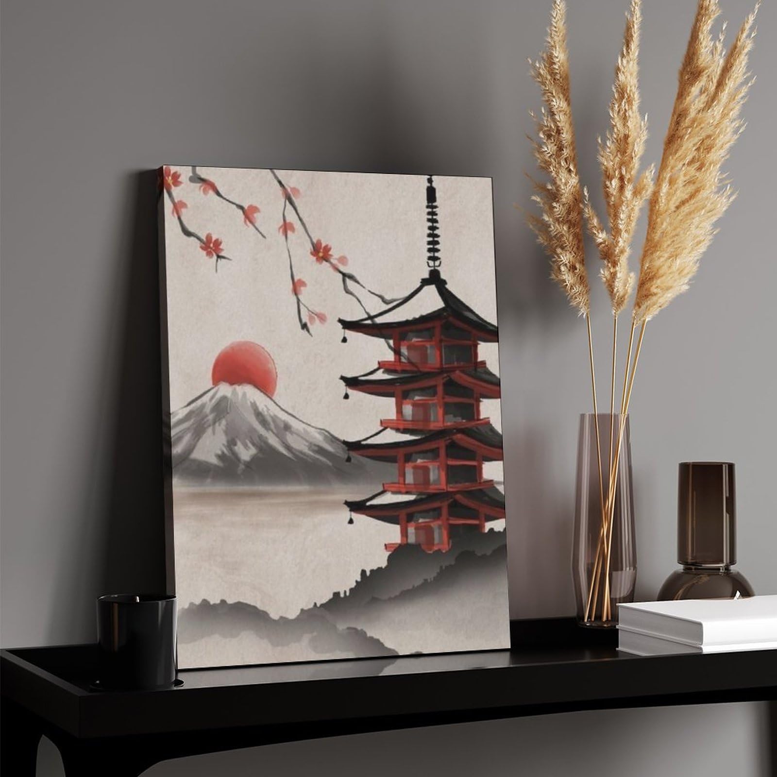 五重の塔 貼り絵 自宅保管品 Amazon.co.jp: 絵画 五重塔と富士山と桜インテリア 絵画 和風アート