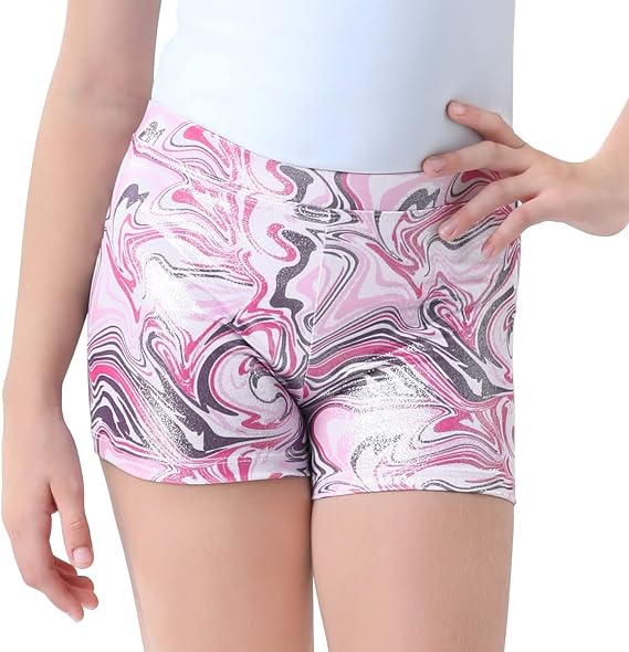 HDE Gymnastics Shorts for Girls Dance Short Glitter Sparkle Tumbling Bottoms