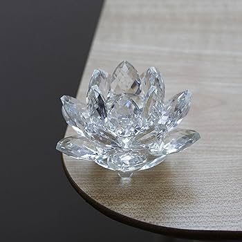 Amazon.co.jp: 蓮の花 水晶花 2点セット クリスタルガラス k9