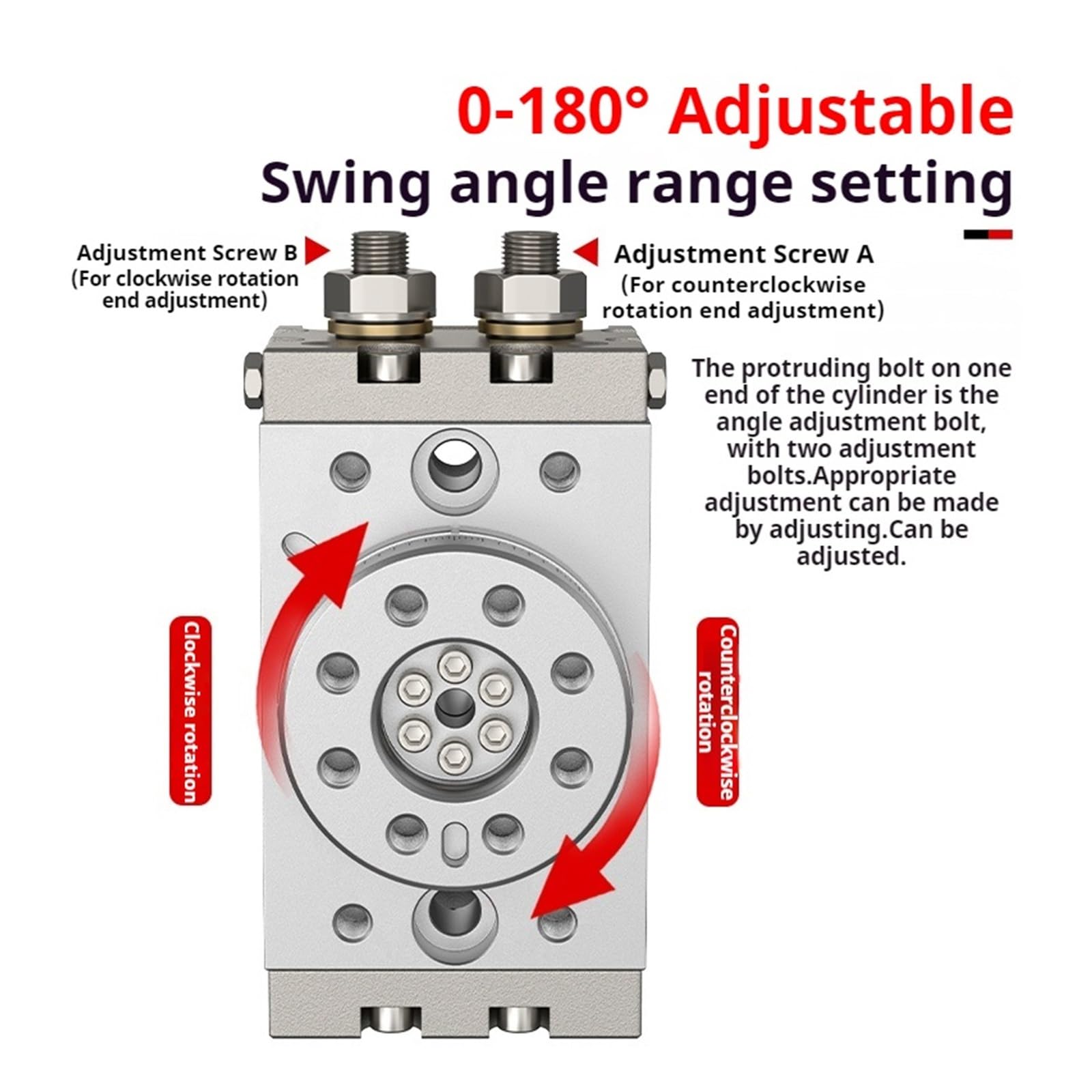 Cilindro rotativo neumático MSQB rotación de cilindro ajustable 0-190° MSQB10A MSQB20A MSQB30A | Pneumatic Cylinder(MSQB10A)