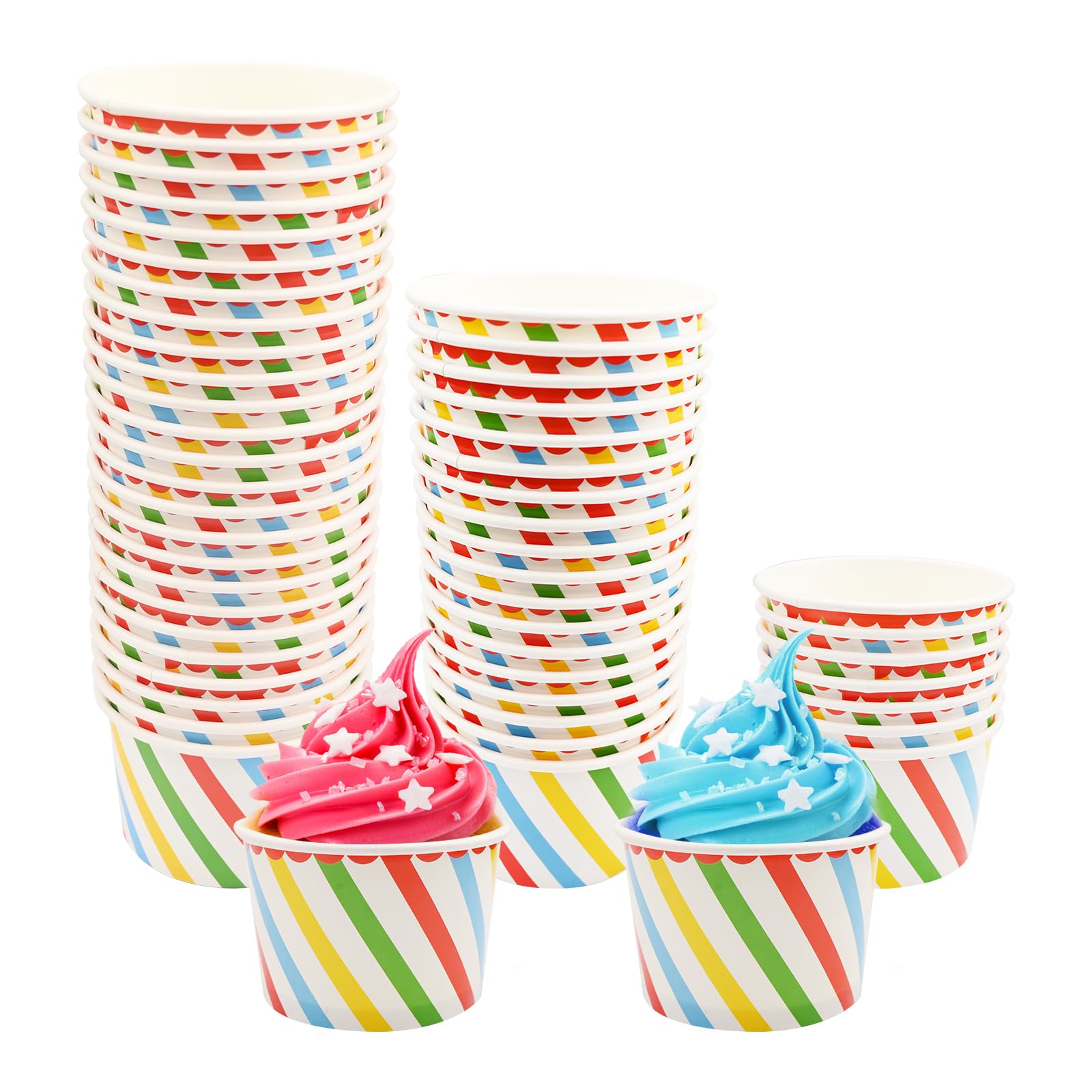 50 tazze per gelato da 200 ml, usa e getta, in carta, per dessert, yogurt congelato, contenitori per alimenti da asporto