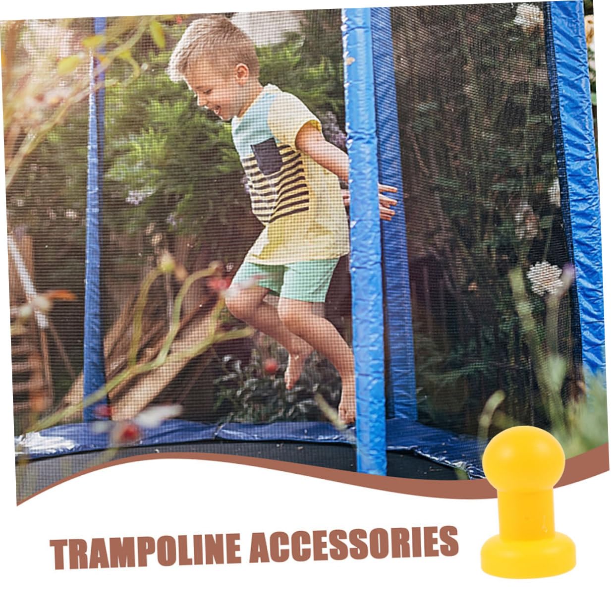 Ciieeo 8 Pezzi Copri Pali per Trampolino in Plastica Gialla Resistente, Tappi Terminali per Rete di Sicurezza, per Installazione e Riparazione del Tappeto Elastico