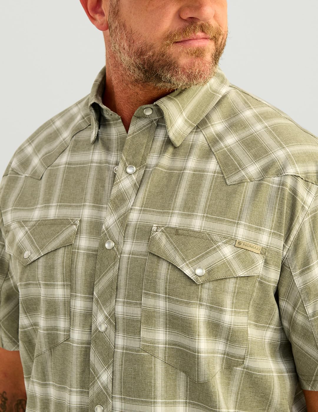 Nomad Men's Standard Hollis Plaid Button Down Hunting Lifestyle Shirt, Moss - Image 3