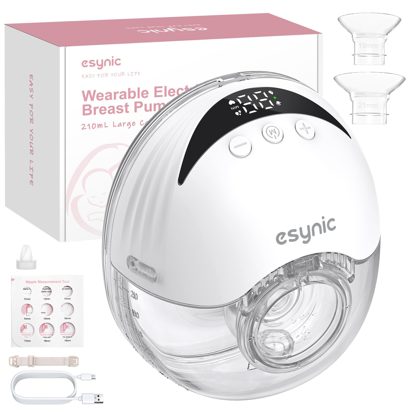 Robofun 2 Piezas Sacaleches Eléctrico Manos Libres, Extractor De Leche Doble Silencioso, 4 Modos Y 12 Niveles De Succión, Extractor De Leche Eléctrico Con Cubierta Antipolvo, 19mm/21mm/24mm