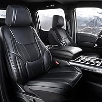 Coverland Custom Front Seat Covers for 2019-2024 Subaru Forester - Waterproof Faux Leather Memory Foam Lumbar Support, Black