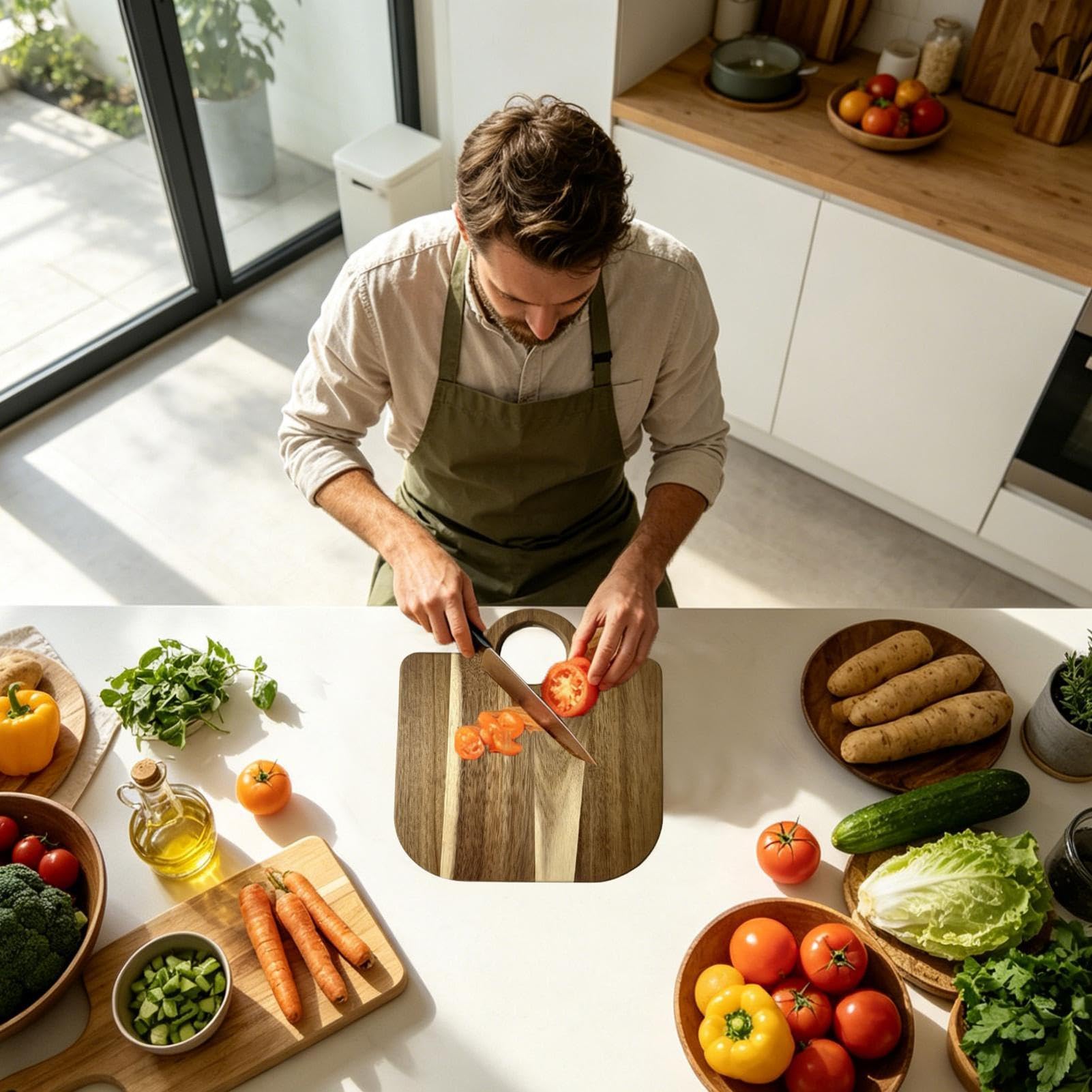 Tagliere in Legno Forma Di Sacco Antiscivolo Display Da Cucina