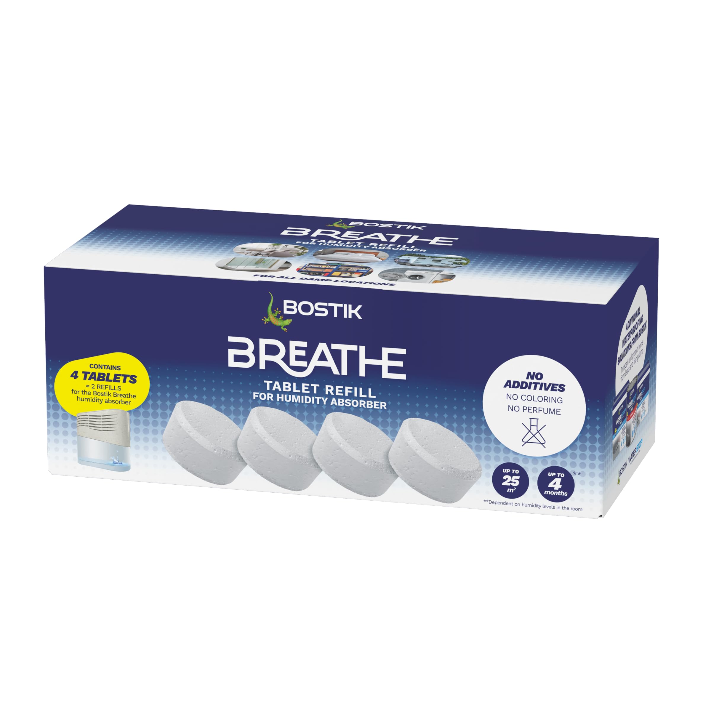Bostik Breathe Dehumidifier Refill Tablets Pack of 4