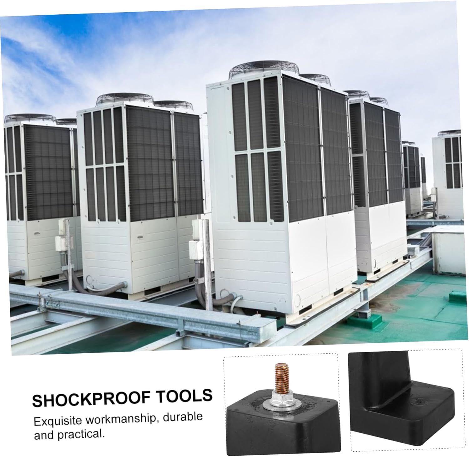 Mobestech 4Pcs Air Conditioner Shockproof Base Vibration Isolator Pads for Outdoor Units Easy Installation Noise Absorbing Stands for Split Ac Systems